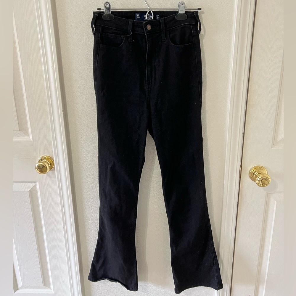 High rise black flare jeans